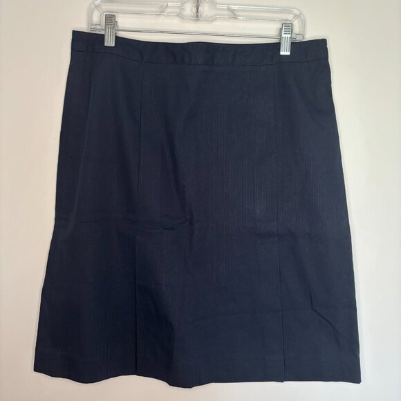 ISAAC MIZRAHI Target Skirt Women's 10 Navy A-Line Stretch Knee Length Ribbed - Picture 2 of 3